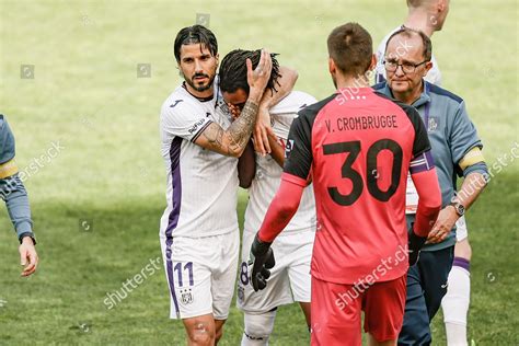 Anderlechts Majeed Ashimeru Leaves Pitch After Editorial Stock Photo