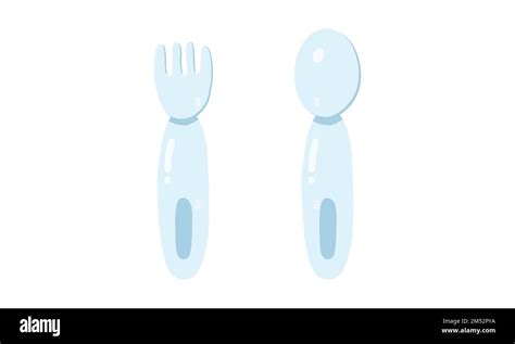 Set Of Fork And Spoon For Baby Clipart Soft Baby Weaning Fork And