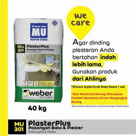 Jual Mu Mortar Utama Mu Plester Pasangan Bata Plaster Plus