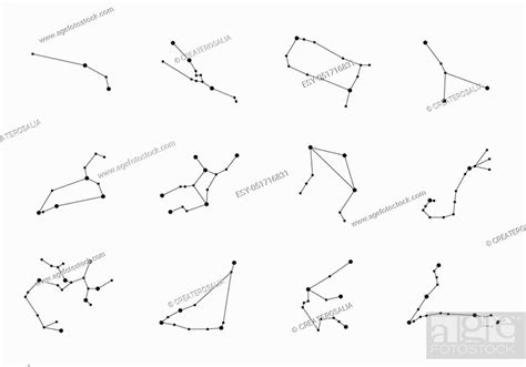 Vector Constellations Zodiac Constellations Set Space And Stars Stock Vector Vector And Low