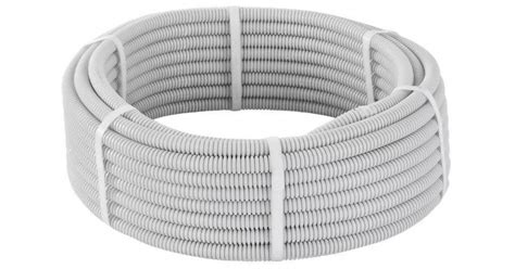 Купить Труба гофрированная ПВХ 20 мм с протяжкой легкая серая ...