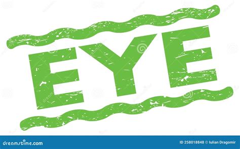eye text  green lines stamp sign stock illustration illustration
