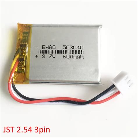 Wholesale Custom 3 7V 600mAh Rechargeable Battery 503040 JST XHR 2 54mm