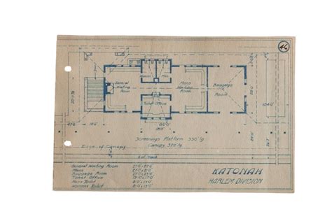 Vintage Katonah Ny Train Station Blueprint