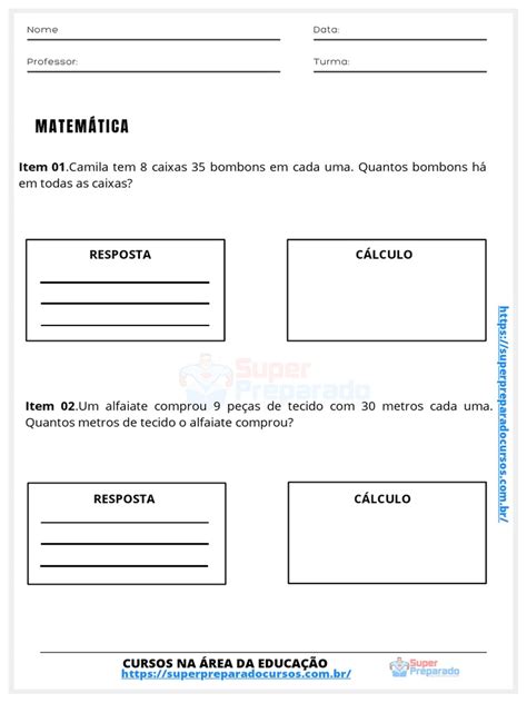 Problemas De Multiplicação 4 Ano Pdf - Problemas de Multiplicação 4º Ano | PDF | Educação Especial | Aprendizado