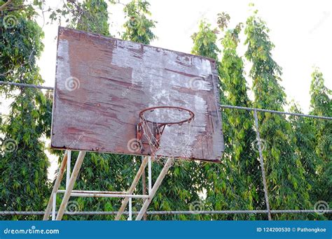 Old Outdoor Basketball Hoop Stock Photo Image Of Competition Circle