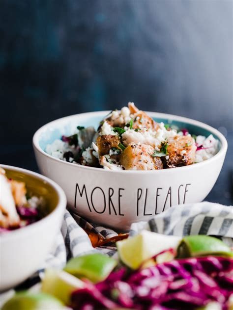Fish Burrito Bowl With Cilantro Lime Cabbage Slaw Dad With A Pan