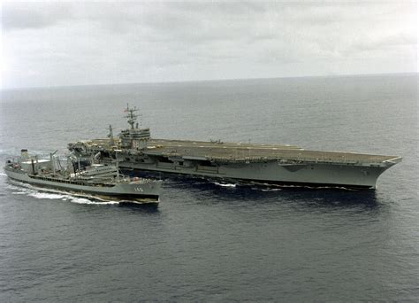 A Starboard Bow View Of The Nuclear Powered Aircraft Carrier Uss Nimitz