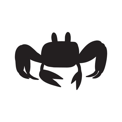 Black silhouette crab on a white background. Vector hand drawn kids ...