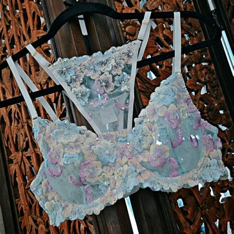 Bookerzbling Intimates Sleepwear Sexy Rhinestone Lingerie Set Womens Mediun Floral Elegant