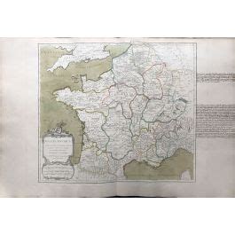 1750 Vaugondy ROYAUME DE FRANCE GALLIA ANTIQUA Carte Ancienne