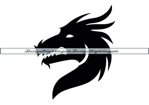 Dragon Head 2 SVG, Dragon Tattoo SVG, Dragon Clipart, Dragon Files for ...