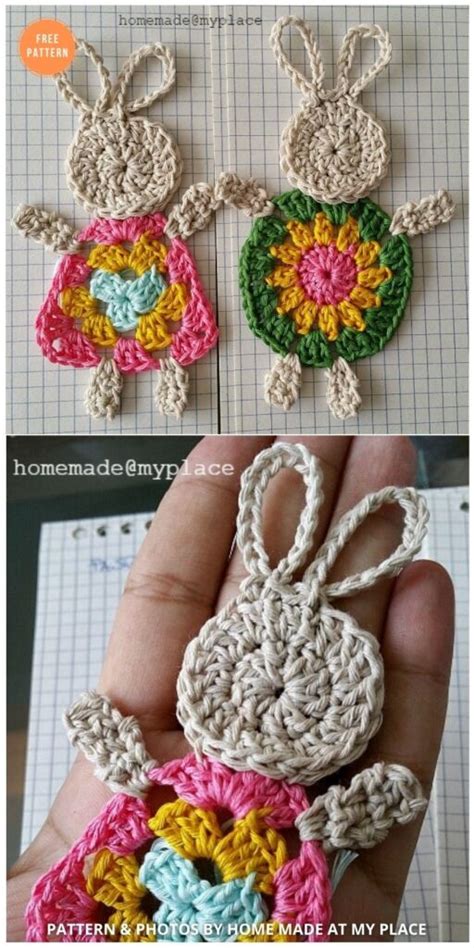 11 Free Easter Bunny Appliques Crochet Patterns The Yarn Crew