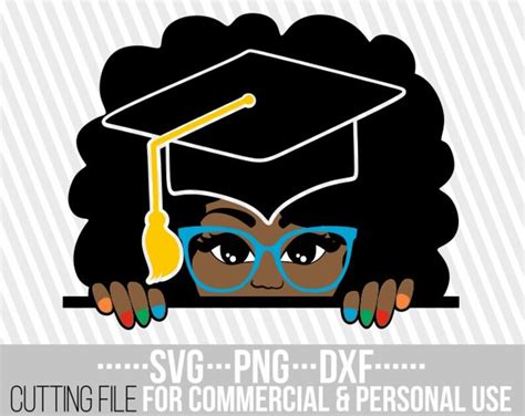 Graduation Black Girl Svg Afro Queen Svg Layered Peeking Etsy