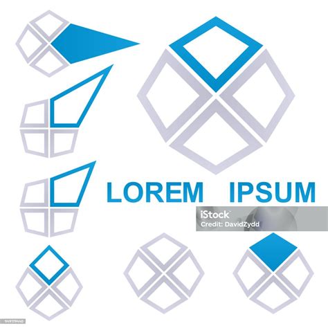 set vektor ikon persegi panjang ilustrasi stok  gambar