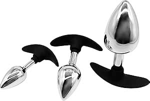 Plug Anale Metallo 3 Pezzi Butt Plug Acciaio Inox Dildo Butt Plug Masturbazione Sex Toys