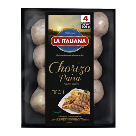 Chorizo Paisa La Italiana 300 Gr Supermercadosantamaria