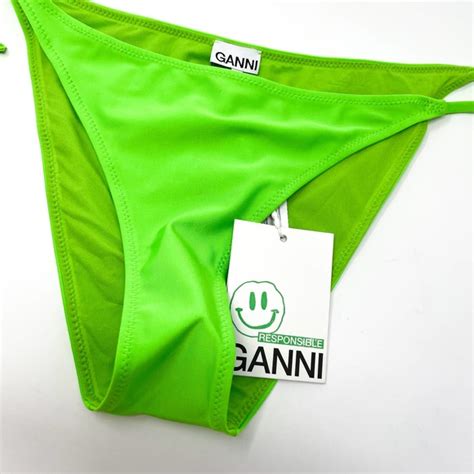 Ganni Swim Ganni Solid Lime Green String Tie Bikini Bottoms Poshmark