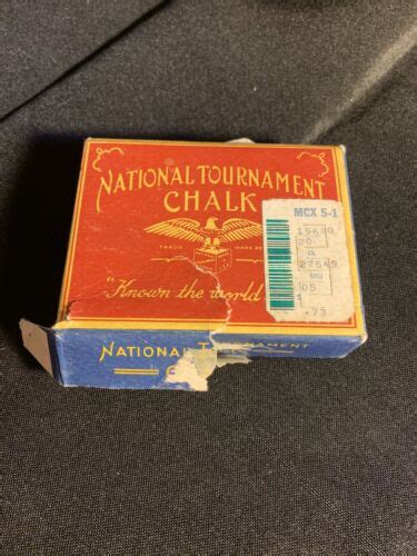 Billiard Pool Vintage Box Of National Tournament Chalk W 10 Original