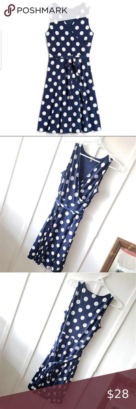 Stitch Fix Hawthorn Polkadot Wrap Dress Navy Wrap Dress Versatile