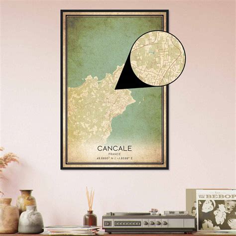 Vintage Cancale France Map Poster, Cancale City Road Wall Art Print ...