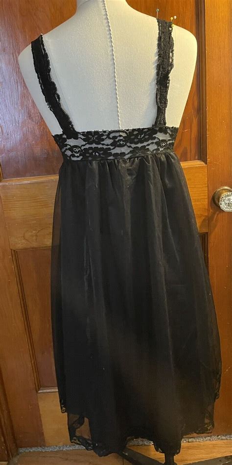 Vintage Nighty Nylon Chiffon Baby Doll Dress Lingerie Gem