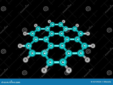 Coronene Molecular Structure Isolated On Black Stock Illustration