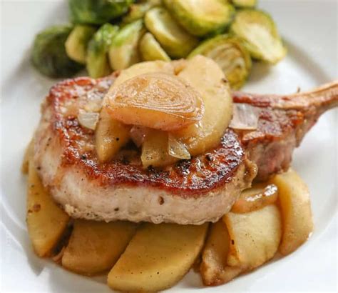 Pork Chops With Vanilla Braised Apples And Shallots Pork Pork Chops Hot Sex Picture