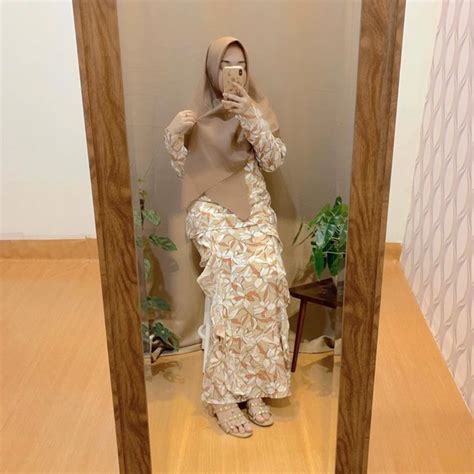 Jual Baju Kurung Malaysia Spring Set Nude Shopee Indonesia