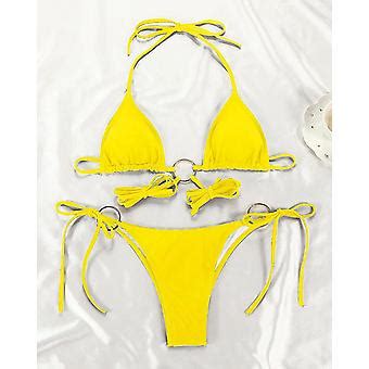 Kvinder Halter String Bikini S T Sexy Thong Fr K To Stykke Badedragter