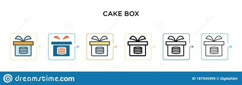 Cake Box Vector Icon In Different Modern Styles Black Two Colored