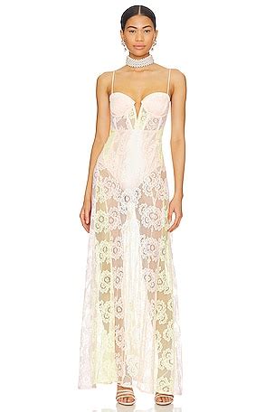 For Love Lemons Luau Maxi Dress In White Nude REVOLVE