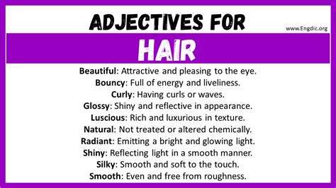 20+ Best Words to Describe Hair, Adjectives for Hair - EngDic