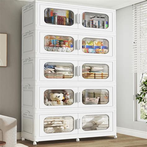250Gal Extra Large Stackable Storage Bins with Lid & Wheels & Doors