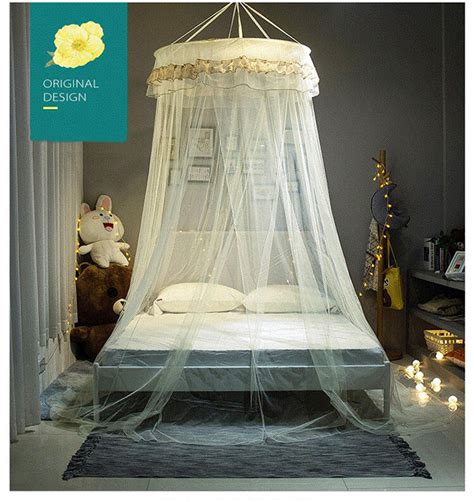 Princess Hanging Round Lace Canopy Bed Netting Comfy Student Dome ...