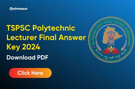 TSPSC Polytechnic Lecturer Final Answer Key 2024 Out