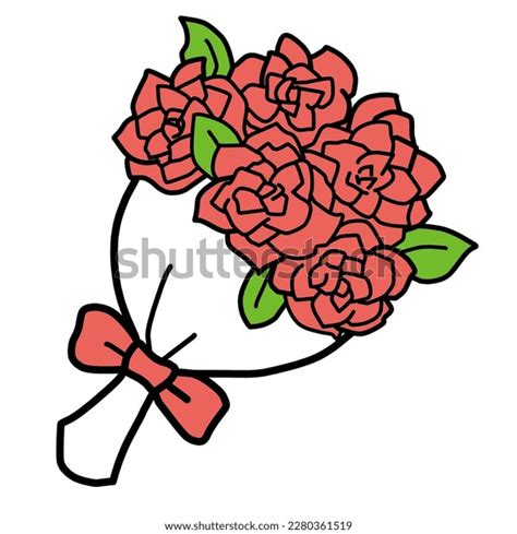 This Clip Art Bouquet Red Roses Stock Vector (Royalty Free) 2280361519 ...