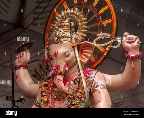 Big Statues Of Lord Ganesha During Ganesh Visarjan Which Marks The End