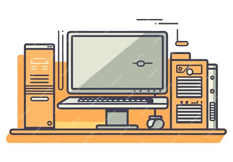 Компьютерная иллюстрация пк на белом прозрачном фоне | Премиум векторы