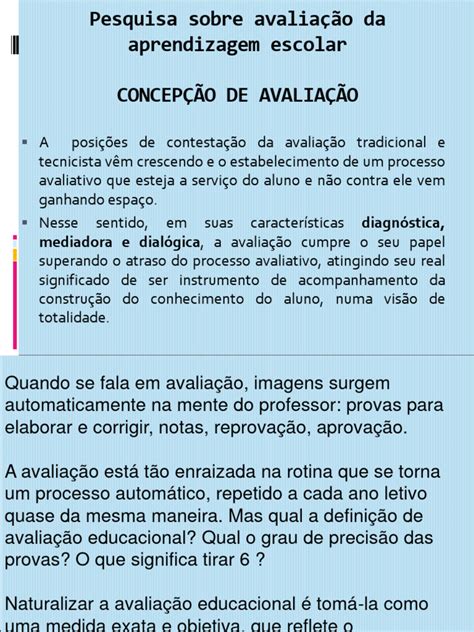 Avaliacao Da Aprendizagem Escolar - Proposta de Avaliação Escolar Inovadora | PDF | Aprendizado | Pedagogia