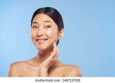 Cheerful Beautiful Woman Naked Shoulders Cosmetics Stock Photo Shutterstock