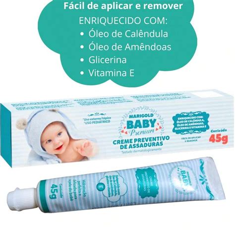 Creme Para Assadura Bebe - Pomada Assadura Bebê Creme 45g Kit Com 3 Unidades Marigold Baby Premium ...