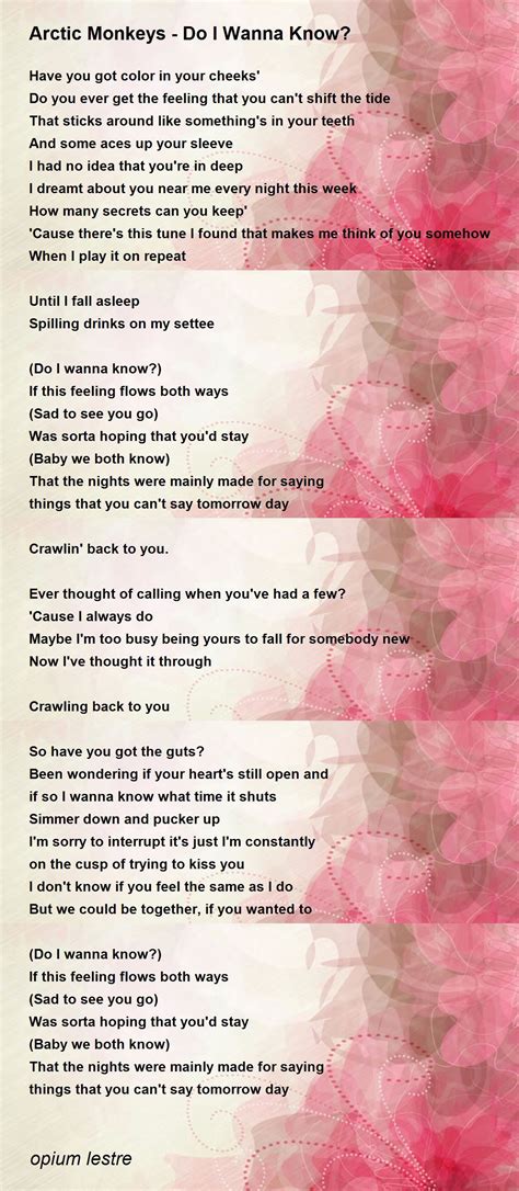 Do I Wanna Know 6