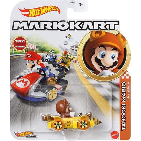 Hot Wheels Carrinho Mario Kart Tanooki Mario HDB Mattel GBG Shopee Brasil