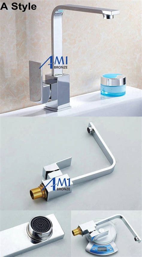 Luxury Great Quality Kitchen Sink Degree Swivel Hot Cold Mixer Tap Chrome Polished Brass