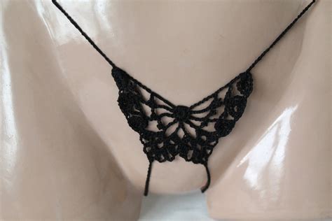 Butterfly Thong Erotic Lingerie Butterfly Crochet G String Crochet Crochet Bikini G String