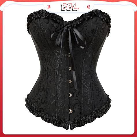 Feminino Lace Espartilho Top Bustier Overbust Lingerie Estilo Europeu Americano Sexy Gothic