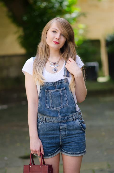 Blue Denim Short Dungarees With A Blazer Ford La Femme