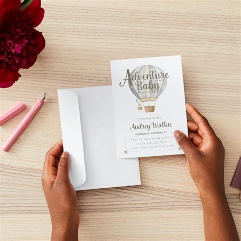 Hot Air Balloon Baby Shower Invitation Template Etsy