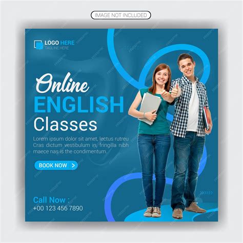 Premium Vector | Online learn english language course lessons social